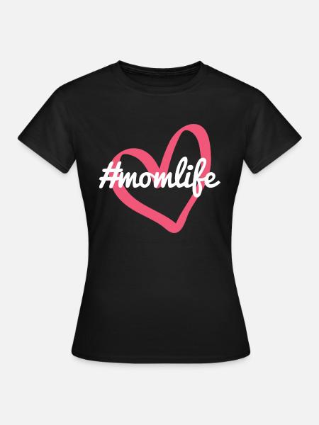 #MOMLIFE Mama Design Mutterherz Mutterlieb - Frauen T-Shirt - Schwarz