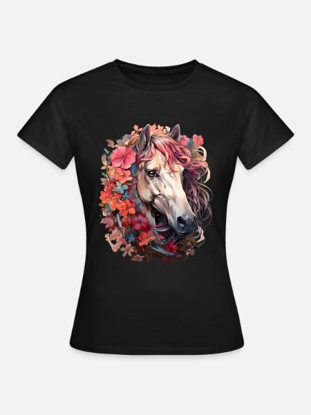 Pferd - Frauen T-Shirt - Schwarz