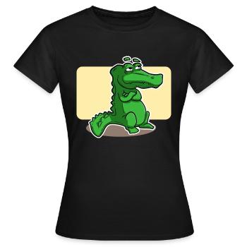 crocodile doux - T-shirt Femme - noir - Devant - AI Model Female 172 dark (172cm)