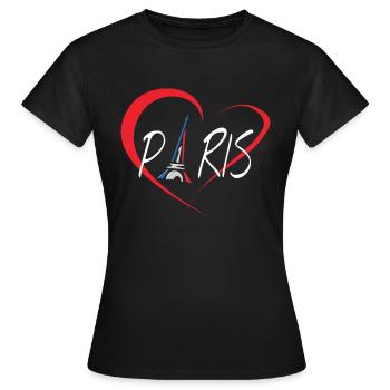 I Love Paris - Frauen T-Shirt - Schwarz - Vorne - AI Model Female 172 dark (172cm)
