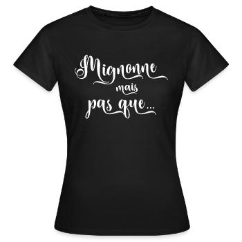 Cute but not only... Compliment to a woman - Women's T-Shirt - black - Front - AI Model Female 172 dark (172cm)