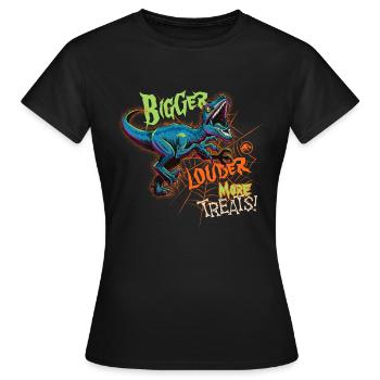 Jurassic World Raptor Bigger Louder More Treats - Women's T-Shirt - black - Front - AI Model Female 172 dark (172cm)