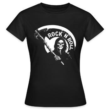 Rock'n'Roll Grim Reaper - Women's T-Shirt - black - Front - AI Model Female 172 dark (172cm)