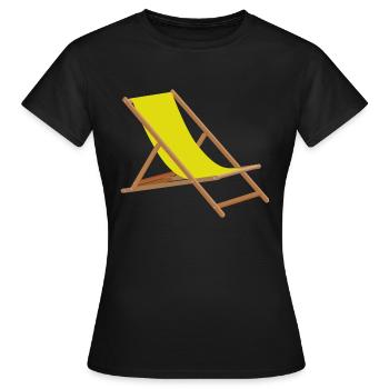 Strand Sommer Sonne Liegestuhl Urlaub - Frauen T-Shirt - Schwarz - Vorne - AI Model Female 172 dark (172cm)