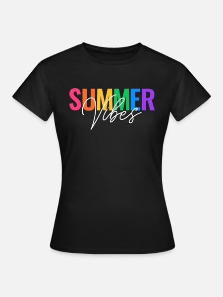 SUMMER VIBES - FEELINGS - Frauen T-Shirt - Schwarz