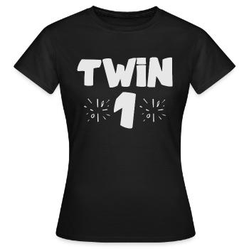 Twin Number One Funny Twin - T-shirt Femme - noir - Devant - AI Model Female 172 dark (172cm)
