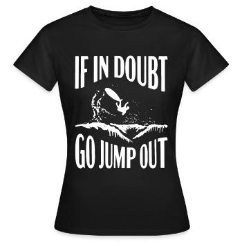 Welle Sprung Surf Shirt Design - Frauen T-Shirt - Schwarz - Vorne - AI Model Female 172 dark (172cm)