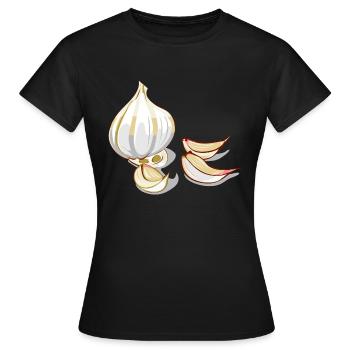 knoblauch garlic veggie gemuese vegetables5 - Frauen T-Shirt - Schwarz - Vorne - AI Model Female 172 dark (172cm)