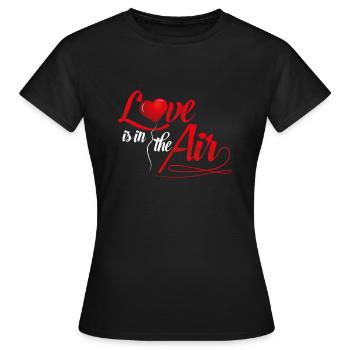 LOVE is in the air - Liebe Herz Romantik Beziehung - Frauen T-Shirt - Schwarz - Vorne - AI Model Female 172 dark (172cm)