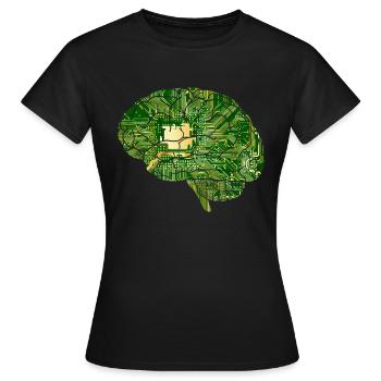 Gehirn,Schaltkreis,elektronik - Frauen T-Shirt - Schwarz - Vorne - AI Model Female 172 dark (172cm)