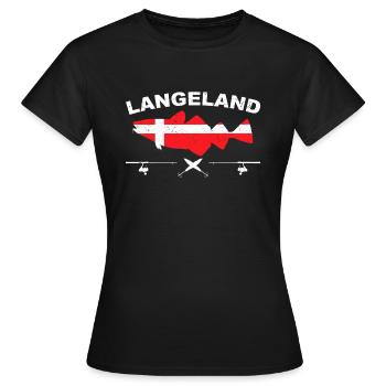 Langeland fishing Denmark cod - Women's T-Shirt - black - Front - AI Model Female 172 dark (172cm)