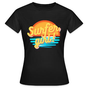 Surfer girl! - Frauen T-Shirt - Schwarz - Vorne - AI Model Female 172 dark (172cm)