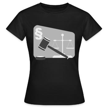 rechtsanwalt anwalt lawyer judge richter law justi - Frauen T-Shirt - Schwarz - Vorne - AI Model Female 172 dark (172cm)