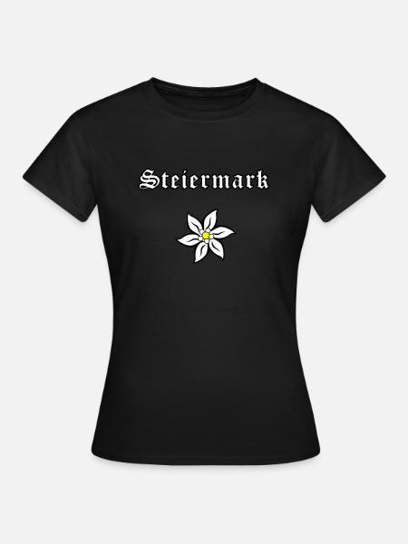 Edelweiß - Steiermark - Frauen T-Shirt - Schwarz