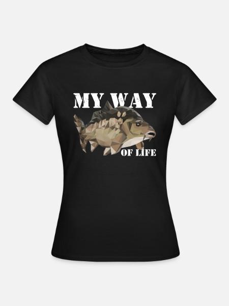 Spiegelkarpfen - Karpfen Angeln - Frauen T-Shirt - Schwarz