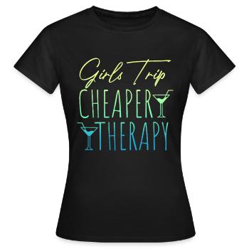 Girls Trip Therapie - Frauen T-Shirt - Schwarz - Vorne - AI Model Female 172 dark (172cm)