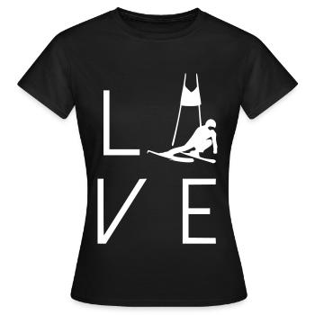 Amour Ski Slalom - T-shirt Femme - noir - Devant - AI Model Female 172 dark (172cm)