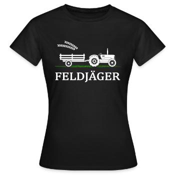 Traktor Feldjäger Dorfkind Bauernhof Landei - Frauen T-Shirt - Schwarz - Vorne - AI Model Female 172 dark (172cm)