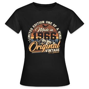 1966 Vintage Vintage Retro Birthday Gift - Women's T-Shirt - black - Front - AI Model Female 172 dark (172cm)