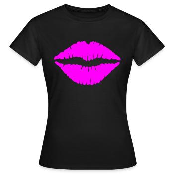 lips 46339 - Frauen T-Shirt - Schwarz - Vorne - AI Model Female 172 dark (172cm)