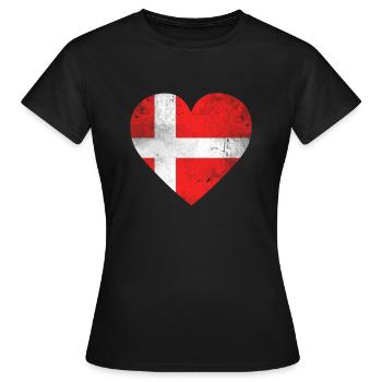 Gift Denmark flag danish flag danish - Women's T-Shirt - black - Front - AI Model Female 172 dark (172cm)