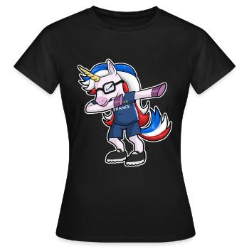 Supporter Coupe du Monde Équipe de France Football - T-shirt Femme - noir - Devant - AI Model Female 172 dark (172cm)
