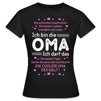 OMA darf das. Cooles OMA Shirt. - Frauen T-Shirt - Schwarz - Vorne - AI Model Female 172 dark (172cm)