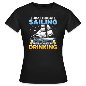 Segelboot Ozeanboot Bier Geschenk - Frauen T-Shirt - Schwarz - Vorne - AI Model Female 172 dark (172cm)