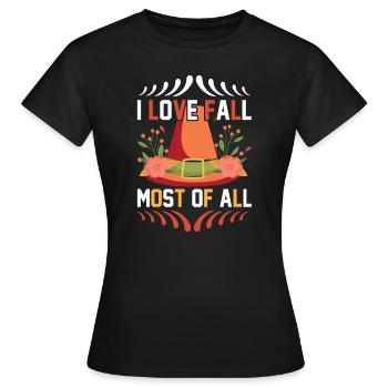 I love fall most of all - Women's T-Shirt - black - Front - AI Model Female 172 dark (172cm)