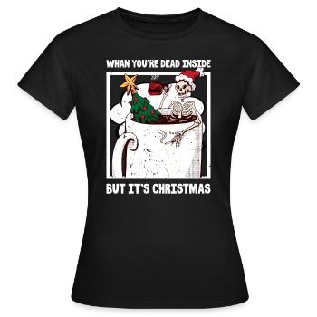 Weihnachtsskelett - Frauen T-Shirt - Schwarz - Vorne - AI Model Female 172 dark (172cm)