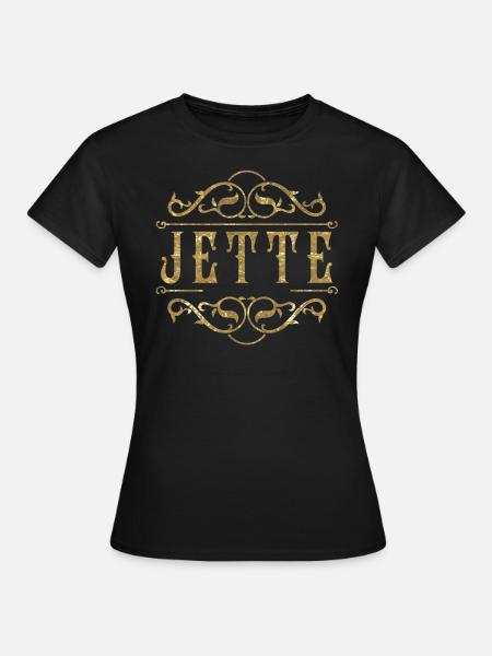 Jette gold - Dame-T-shirt - sort