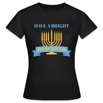 Hanukkah, Chanukkah, Lichterfest, Geschenk, Shirt - Frauen T-Shirt - Schwarz - Vorne - AI Model Female 172 dark (172cm)