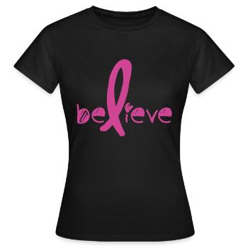 Believe Cancer Fight - Women's T-Shirt - black - Front - AI Model Female 172 dark (172cm)