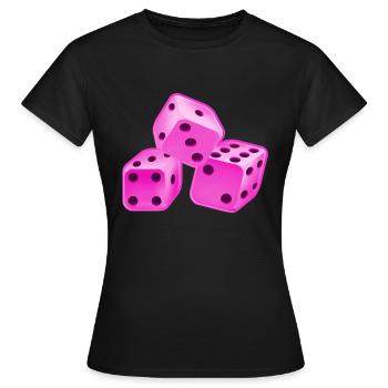 Dice pink - Women's T-Shirt - black - Front - AI Model Female 172 dark (172cm)