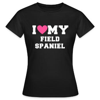 I love my I love my Field Spaniel - Frauen T-Shirt - Schwarz - Vorne - AI Model Female 172 dark (172cm)