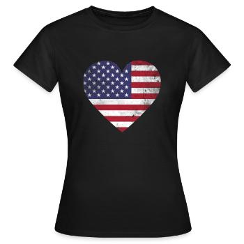 Cadeau drapeau USA drapeau américain - T-shirt Femme - noir - Devant - AI Model Female 172 dark (172cm)