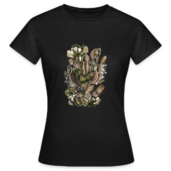 Venusfliegenfalle Fleischfressende Pflanze - Frauen T-Shirt - Schwarz - Vorne - AI Model Female 172 dark (172cm)