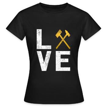 Maillets et fers pour mines minières - T-shirt Femme - noir - Devant - AI Model Female 172 dark (172cm)