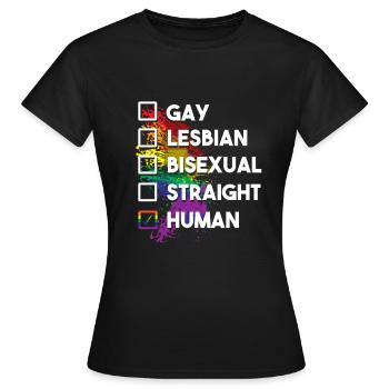 Égalité - T-shirt Femme - noir - Devant - AI Model Female 172 dark (172cm)