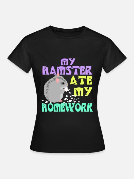 Hamster fressen - Frauen T-Shirt - Schwarz