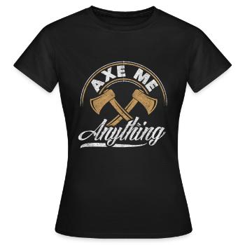 Hache Hache Lancer Hache Hache Lancer Hache - T-shirt Femme - noir - Devant - AI Model Female 172 dark (172cm)