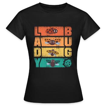Ladybug Ladybirds Entomology Ladybugs Silhouettes - Frauen T-Shirt - Schwarz - Vorne - AI Model Female 172 dark (172cm)