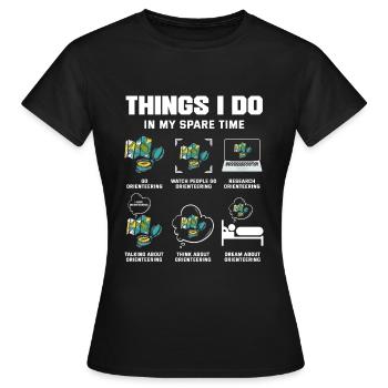 Ce que je fais dans mon temps libre Course d’orientation - T-shirt Femme - noir - Devant - AI Model Female 172 dark (172cm)