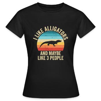 I love Alligators Gift Humor Animals - Women's T-Shirt - black - Front - AI Model Female 172 dark (172cm)