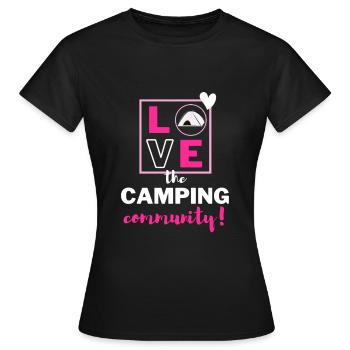 Ich liebe die Camping-Community! - Frauen T-Shirt - Schwarz - Vorne - AI Model Female 172 dark (172cm)
