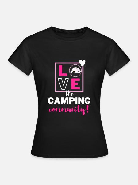 Ich liebe die Camping-Community! - Frauen T-Shirt - Schwarz
