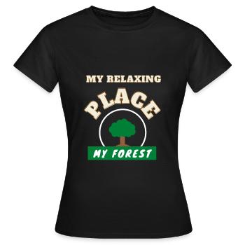 mein Ort der Entspannung: - Frauen T-Shirt - Schwarz - Vorne - AI Model Female 172 dark (172cm)
