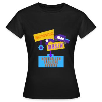 Kontrollen tägliche Routine - Frauen T-Shirt - Schwarz - Vorne - AI Model Female 172 dark (172cm)