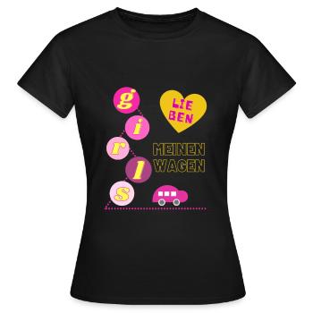 Girls lieben meinen Wagen - Frauen T-Shirt - Schwarz - Vorne - AI Model Female 172 dark (172cm)