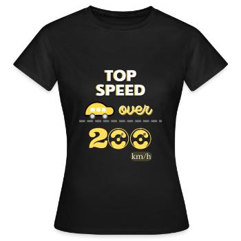 Vitesse maximale supérieure à 200 km/h - T-shirt Femme - noir - Devant - AI Model Female 172 dark (172cm)